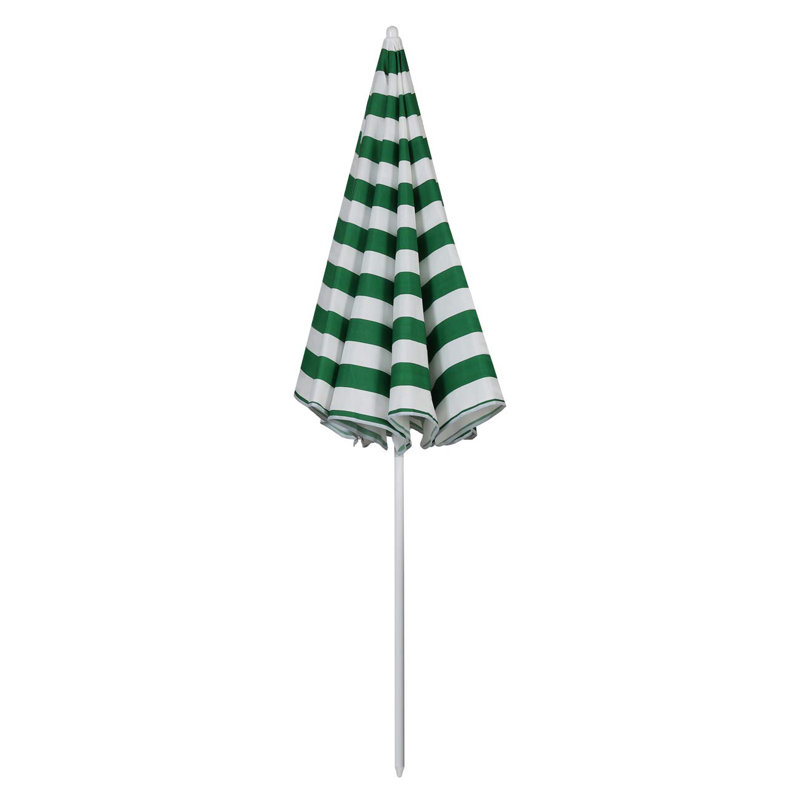 Round 1.6m Beach Parasol, Green/White