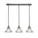 3 Light Stem Hung Linear Pendalier With 7" Frosted Crystal Glass