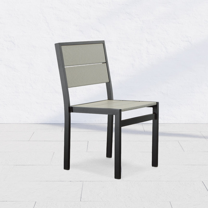 Chaise d'appoint de patio Darrilia, Noir / gris clair