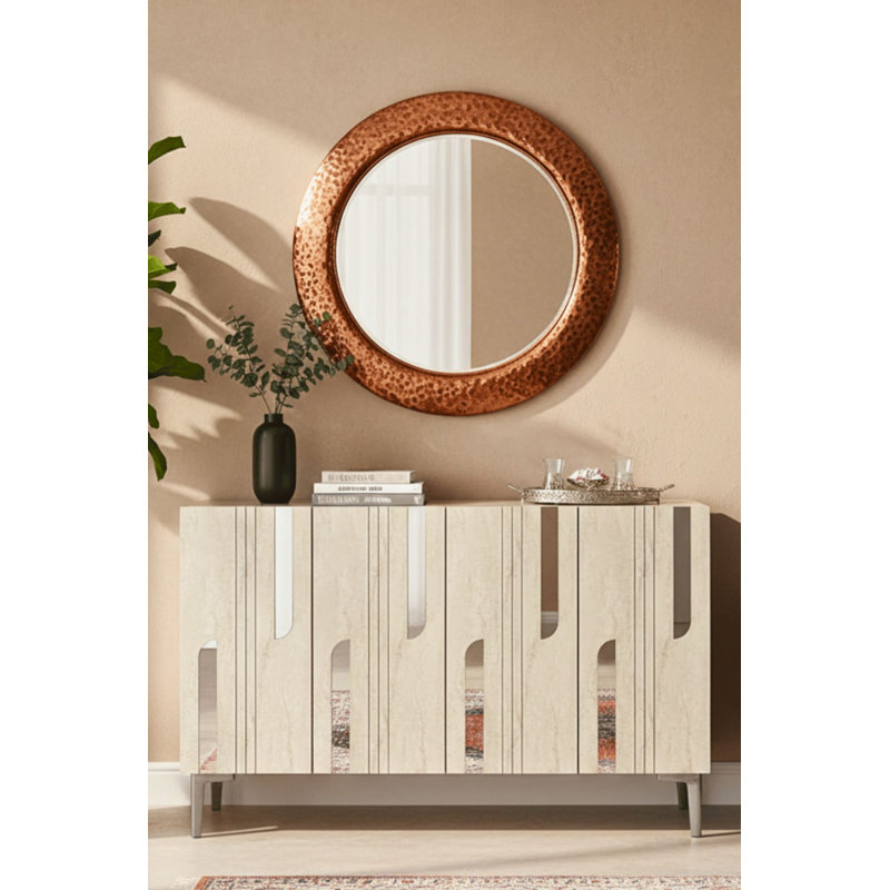 Console, Beige/White/Silver