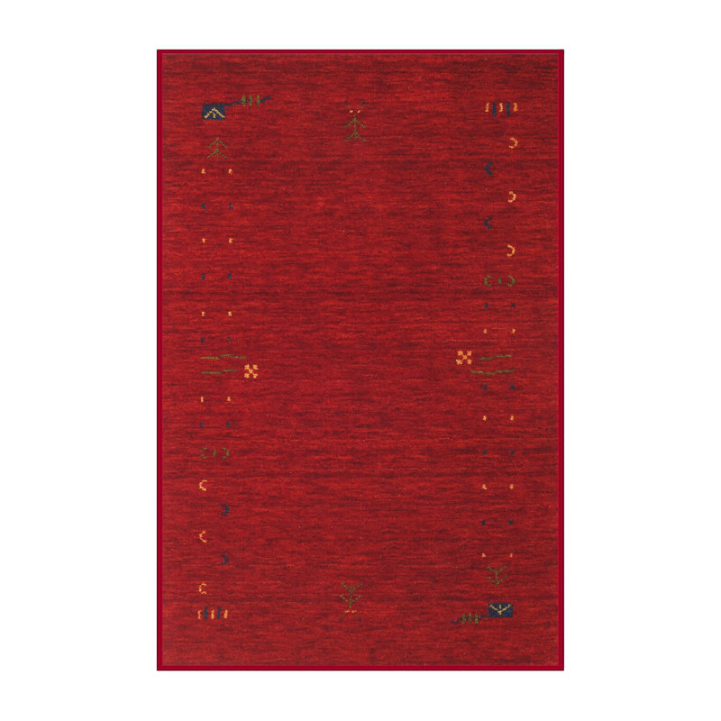 Tapis de zone rouge contemporaine, Rectangle 5 pi x 8 pi