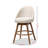 Lennox Beige Fabric Walnut-Finished Wood Counter Stools, 37.46'' H X 20.27'' W X 23.02'' D