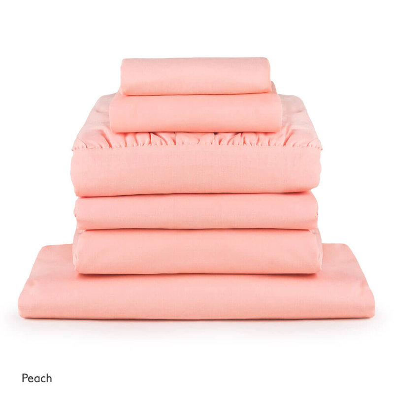Revalee Cotton Blend Standard Fitted Sheet, Peach