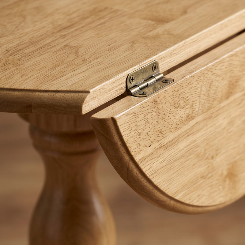 Ensemble de salle à manger rond 3 pièces en bois asiatique fini chêne, chaises à dossier à lattes pour petits espaces