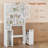 Over The Toilet Storage Cabinet With Pulley And Glass Doors, White
