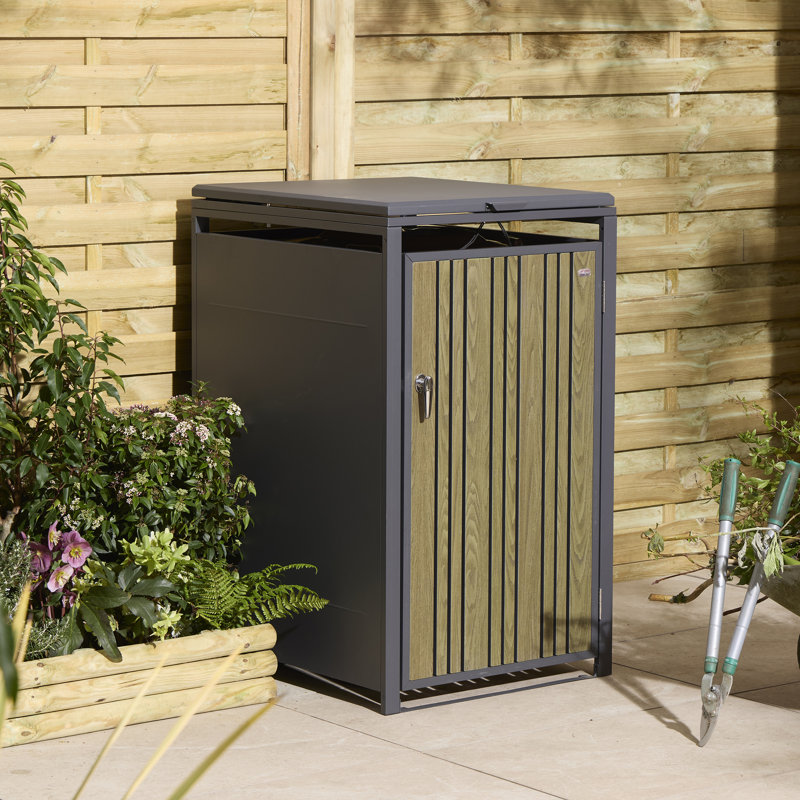Metal Single Bin Store, Oak