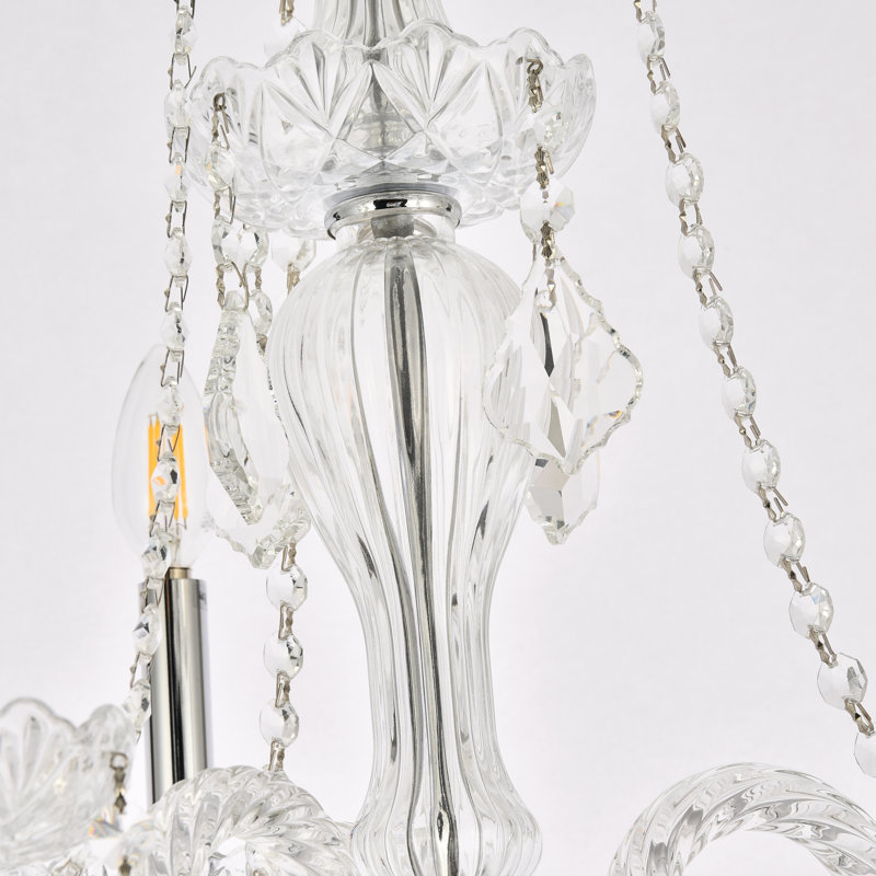 Lesli - Light Candle Style Tiered Chandelier, Chrome, 21