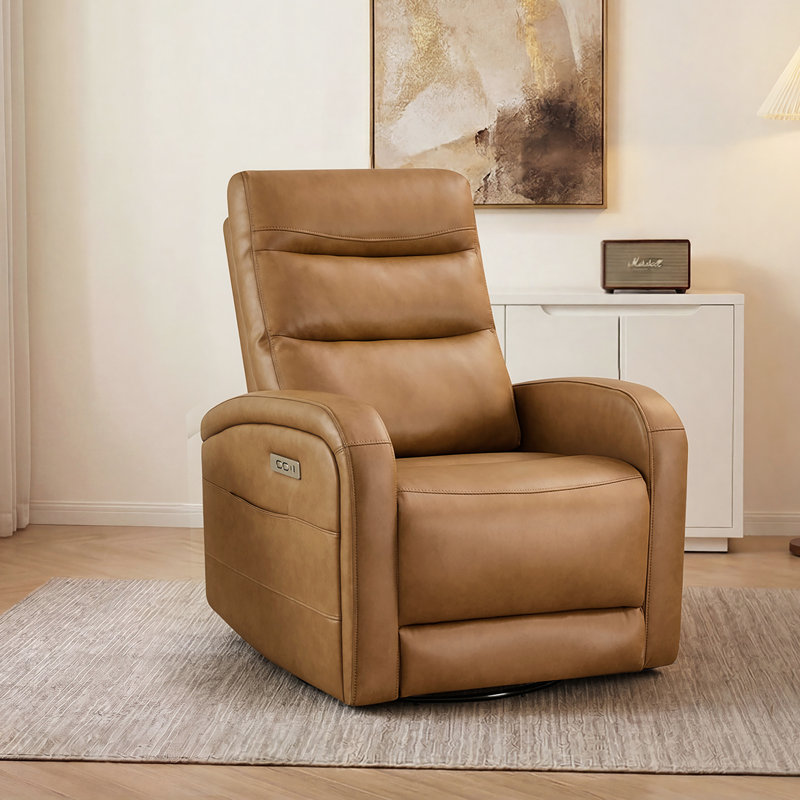 Fauteuil inclinable pivotant de 31,1 po avec rotation de 270 °, glissement en douceur et poche de rangement latérale
