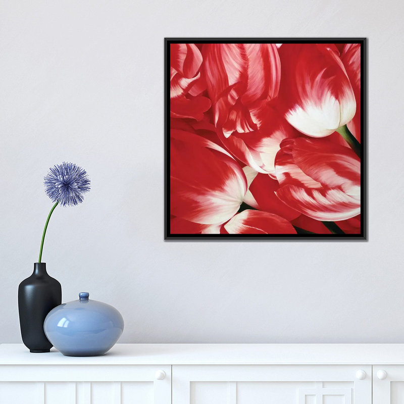 « la plus belle tulipe iii », reproduction d’impression sur toile, H 26 po x l 26 po x P 1,5 po, Toile avec cadre noir
