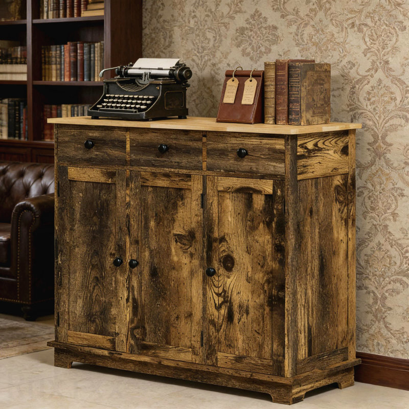Armoire de rangement de style rustique, Brun