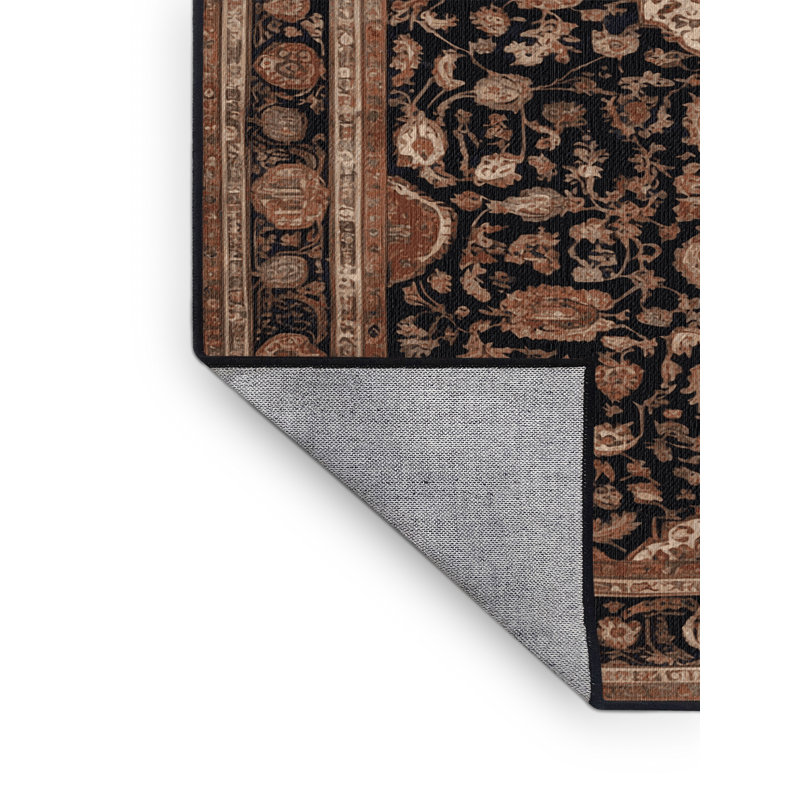 Tapis brun lavable à la machine, Carré 8 pi