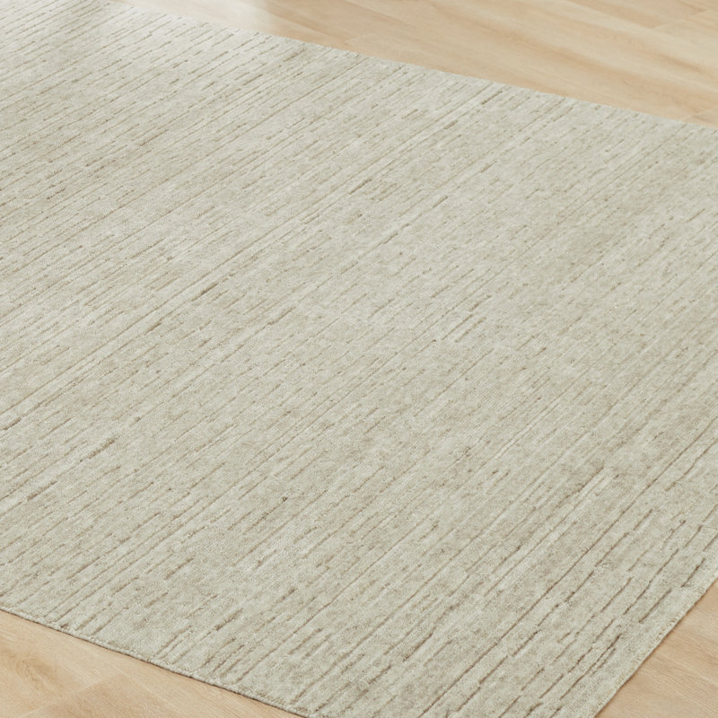Luxe Wool Area Rug, Ivory/Beige, Rectangle 7'6" x 9'6"