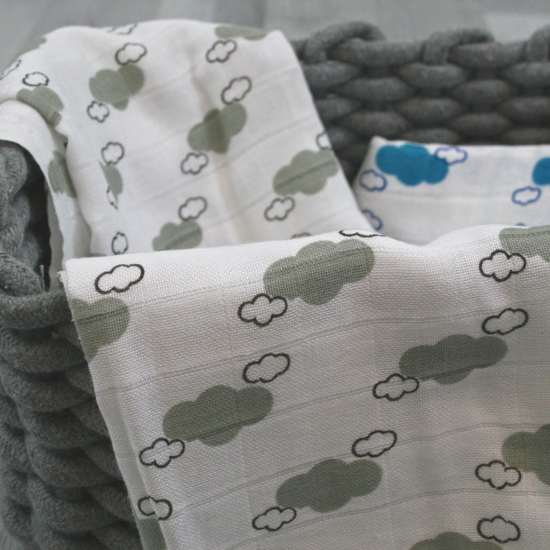 Massimo Cotton Blend Muslin Square, Grey