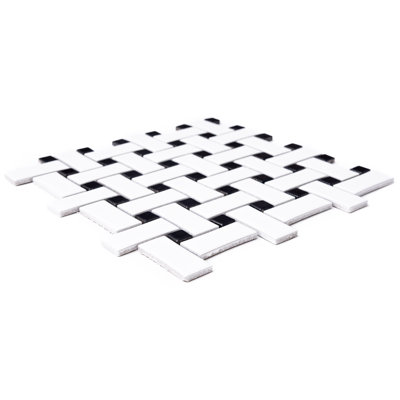 Carreau de mosaïque en porcelaine tressée 12 po x 12 po Ada