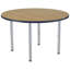 Table ronde thermofusionnée 48 po avec pieds réglables Super - chêne Pasadena / bleu marine / argent-131114598-131114600-131114602
