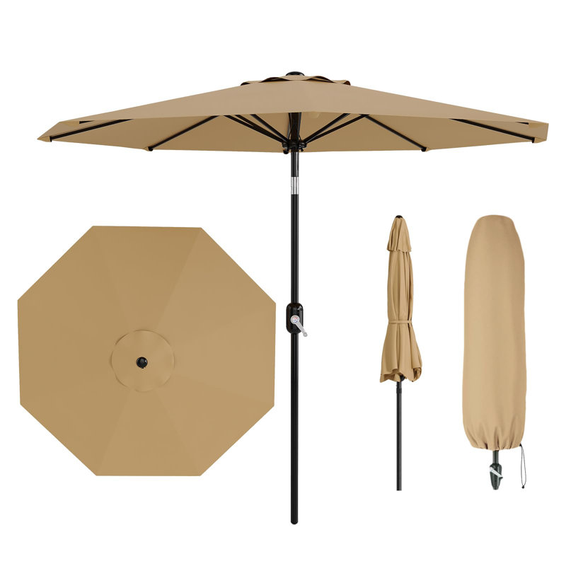 107cm Beach Parasol, Brown