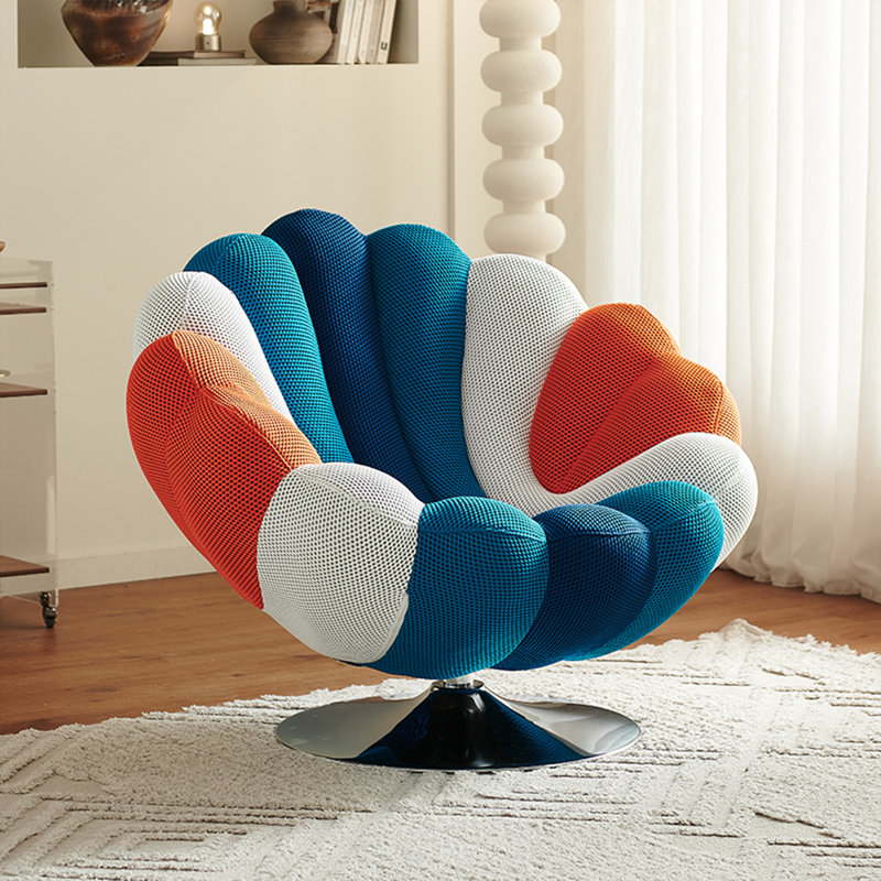Siège pivotant haut de gamme, Teal/white Polyester Blend