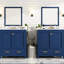 Armoire de salle de bain bleue 60 po avec lavabos doubles et style moderne - Transformez votre meuble-lavabo avec des tiroirs spacieux