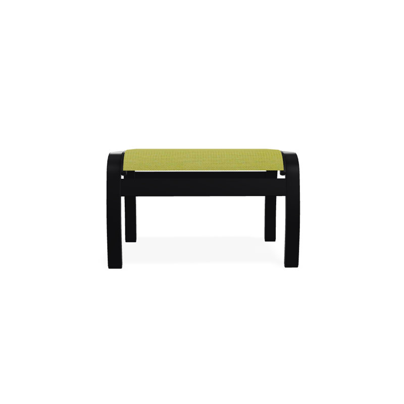 Repose-pieds d'extérieur avec coussin Askar, Lime 38D Sunbrella®, Noir texturé