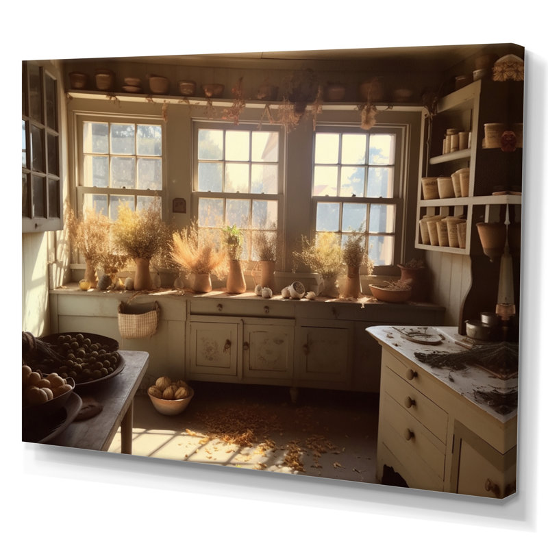 Old Farmhouse Kitchen IV - Art mural de cuisine, H 24 po x l 32 po x P 1 po