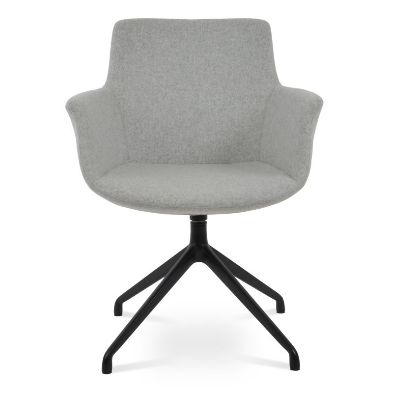 Fauteuil Bottega, Laine argentée, Noir
