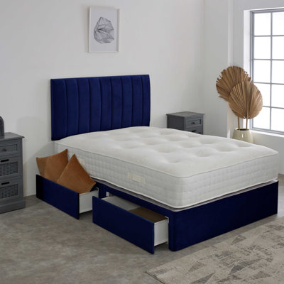 Upholstered Divan Bed with Mattress