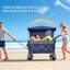 Chariot pliant multifonctionnel à pousser et à tirer avec auvent et poignée rotative, chariot utilitaire de plage grande capacité de 300 L avec pneus de 9 po x 4 po (capacité de 480 lb)-136449093