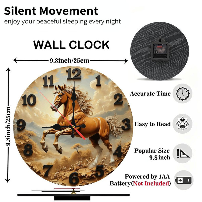 Horloge murale cheval