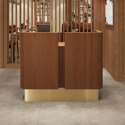 Contemporary Rectangular Manufactured Wood Reception Desk