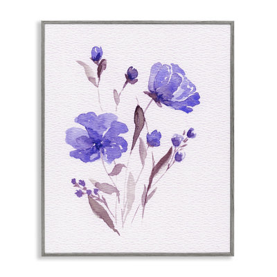 Aquarelle de fleurs mauves, estampe numérique, design par Leah Noel Art