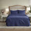 Ensembles de literie matelassés bleu marine, taille grand polyester, conception de coin fendu traditionnel