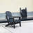 Folding Adirondack Chair with Dual Cup Holder - Composite Adirondack Chair with Wood Texture- Black-1044112485