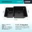 Évier de cuisine 32 po x 19 po en quartz platine, évier à double cuve 40/60, évier encastré, évier de cuisine en granite-101427304