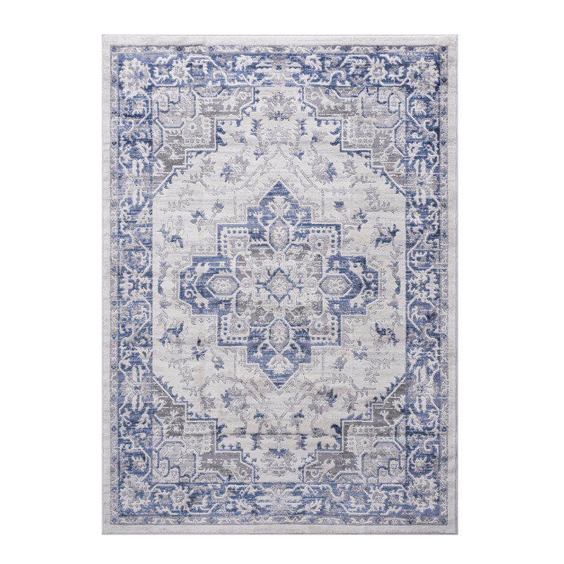 Tapis de salle à manger gris / oriental Collection, Rectangle 5 pi 3 po x 7 pi 6 po