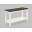 Table de salon en bois 3 pièces avec tablette de rangement ouverte, extrémité carrée rectangulaire blanche et brune