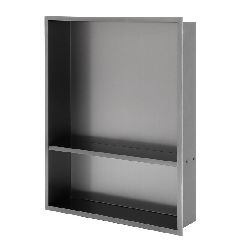Double tablette de niche en acier inoxydable 21 "x 17", Bronze industriel-noir