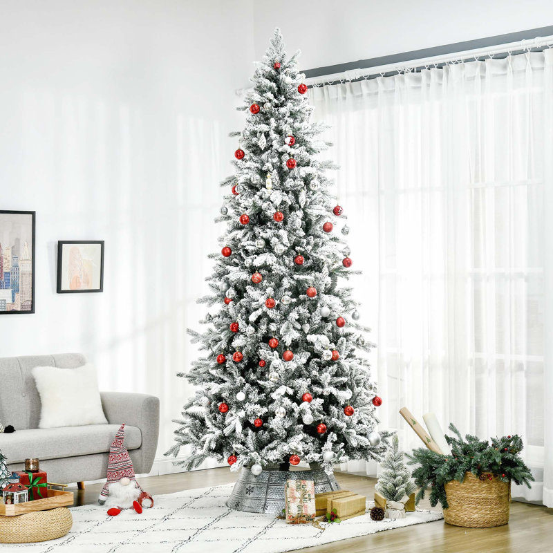 Arbre de Noël artificiel enneigé 9 pi avec 916 branches de cèdre réalistes