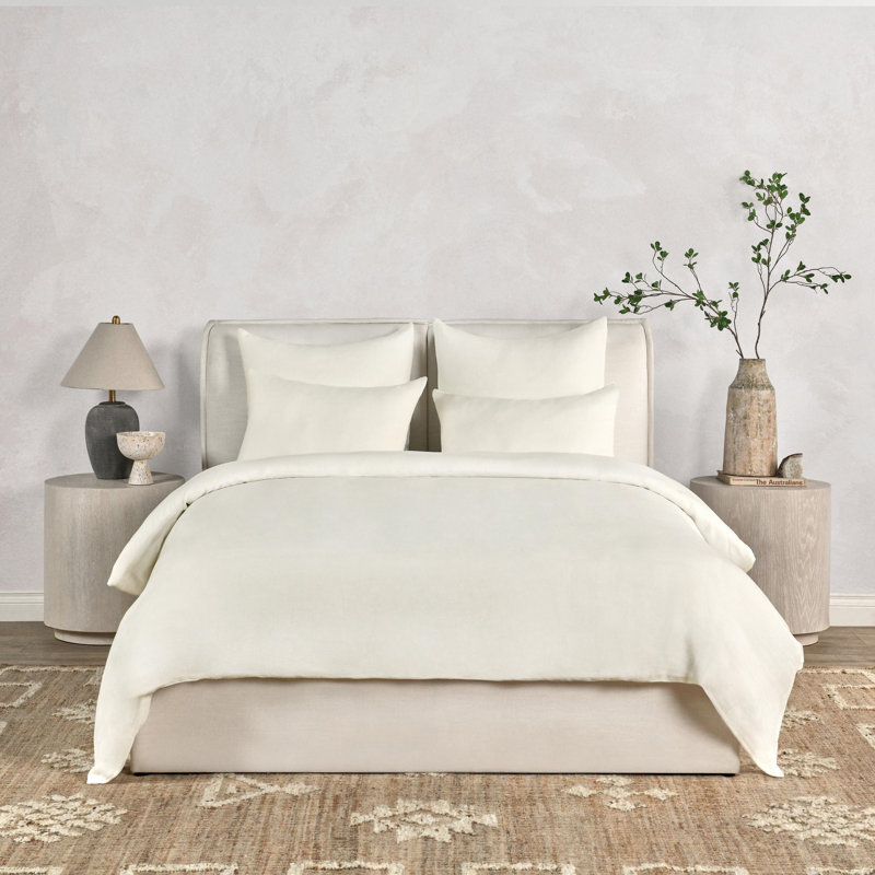 Paloma Hemp Fabric King Duvet, King Duvet Cover, Ivory