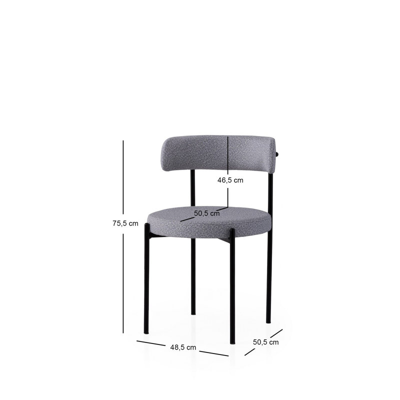 Ensemble de chaises (2 pièces), Gris foncé