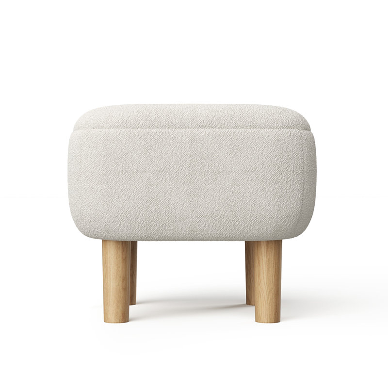 Kamar 41cm Wide Square Solid Colour Footstool Ottoman, Beige