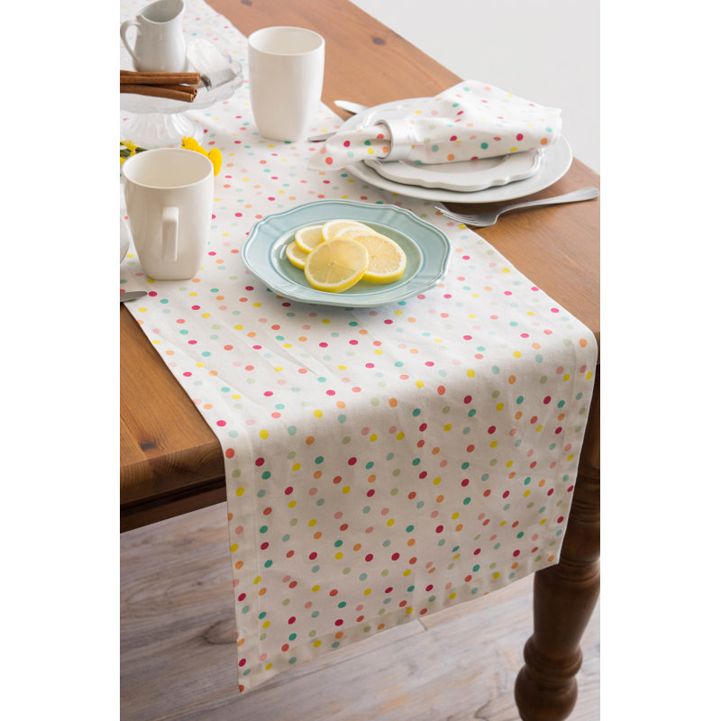 Achsah Polka Dots Table Runner, 72" L x 14" D