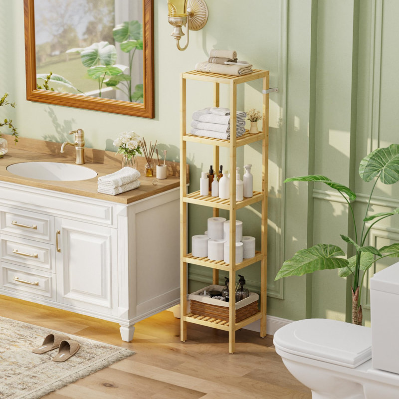 Vallarie Bamboo Bathroom Shelves, Natural / unfinished