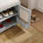 Rustic Storage Bench Multifunctional Wood Entryway Shoe Bench With Removable Cushion, Woven Rattan Doors & Adjustable Shelves For Hallway, Living Room-1869764230