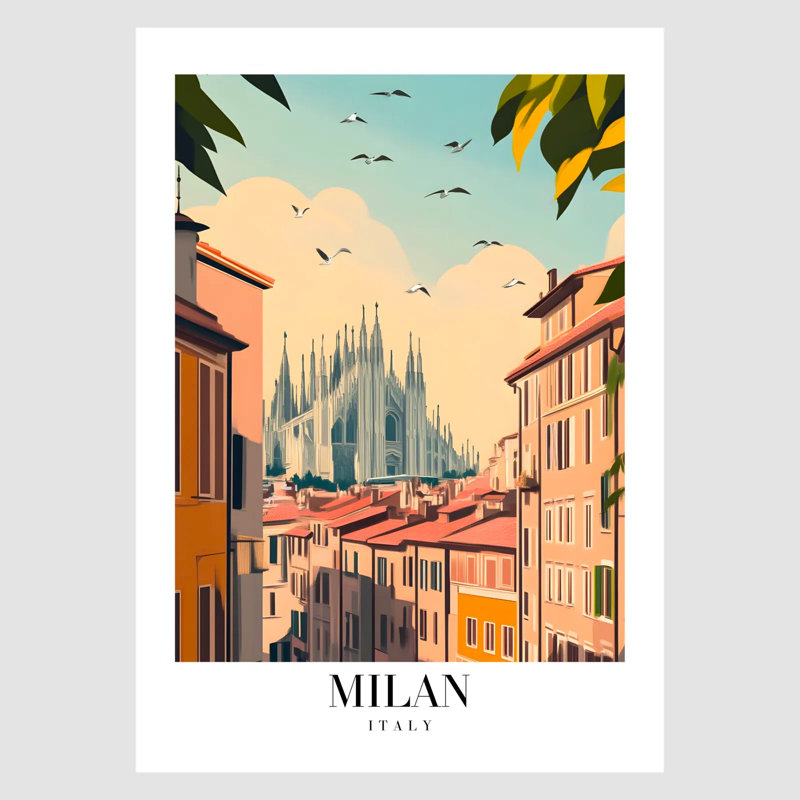 Timeless Elegance Of Milan Art Print, 42 cm H x 30 cm W