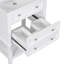 Meuble-lavabo 24 po avec lavabo, meuble de rangement pour salle de bain avec tiroir et tablette ouverte, structure en bois massif, blanc