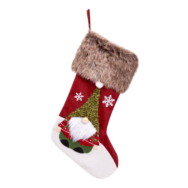 Chaussette de Noël 20 po, Rouge / blanc