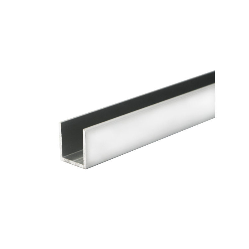 F-CUC1BA121N F-Channel 1 "x 1" U-Channel - 12 "échantillon long - Brite chrome anodisé
