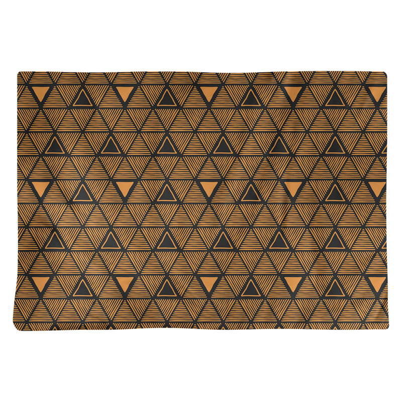 Jordao Polyester Geometric Rectangle Placemat, Orange/Black, Polyester