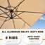 Parasol carré en porte-à-faux beige 9 pi sans base Anoush-2040565719