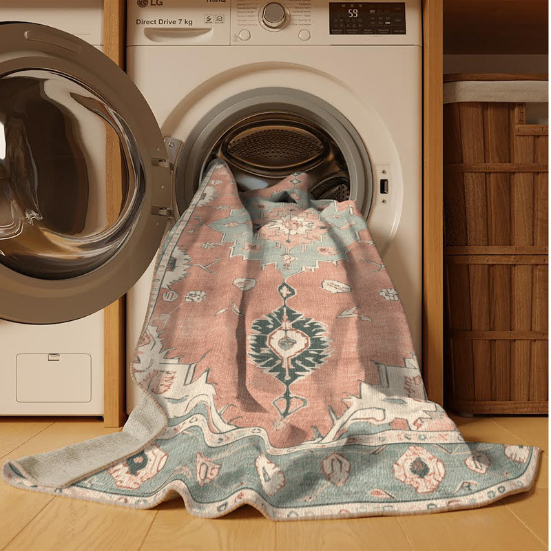Tapis beige lavable à la machine Afyon